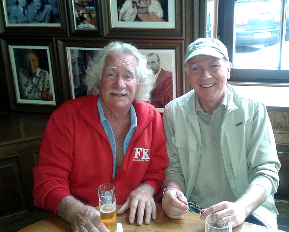 Treffen des Kölnbarden mit Hans Süper in dessen Lieblingskneipe in Köln-Sülz am 25.9.2014 anläßlich eines Intervews zum Thema 