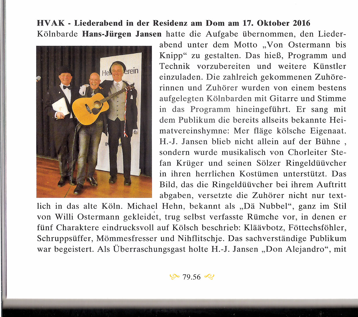 Liederabend des Heimatvereins Alt Köln