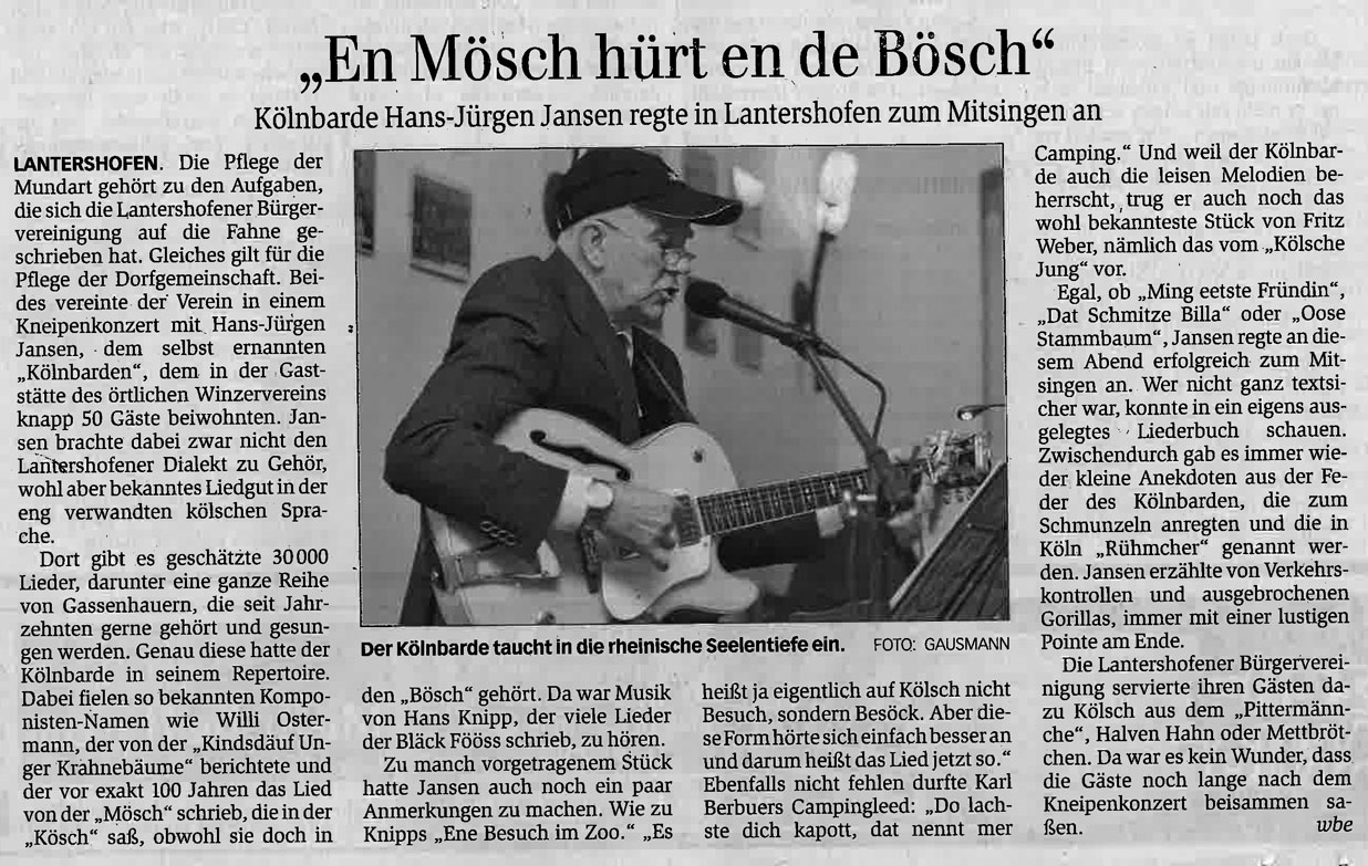 Zeitungsartikel aus dem Generalanzeiger, Bonn